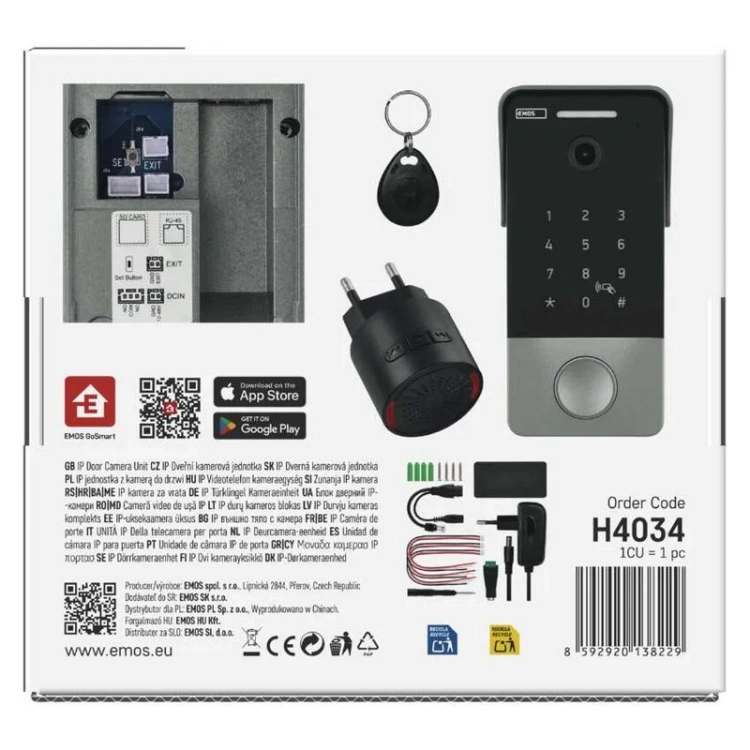 Wideodomofon z czytnikiem breloków RFID