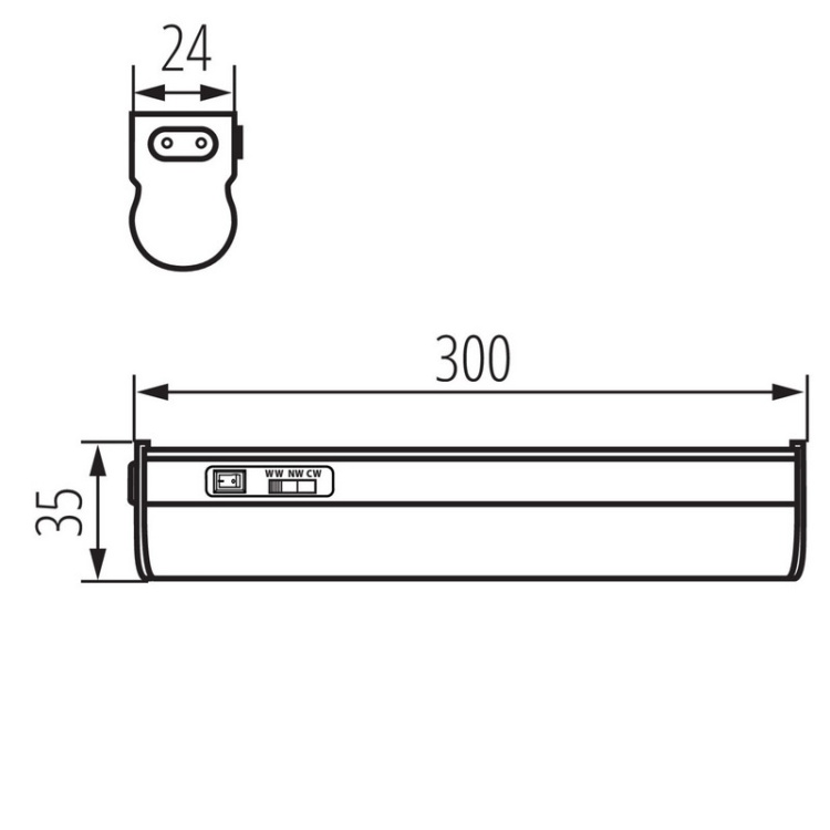 Mała oprawa podszafkowa LED 300mm