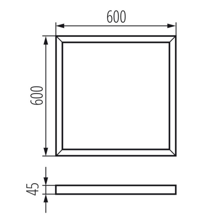 Ramka sufitowa LED biała 60x60