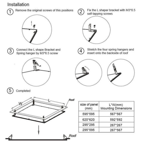Instrukcja montażu podtynkowego paneli Vierkant z użyciem zestawu montażowego ARS-P0606-6