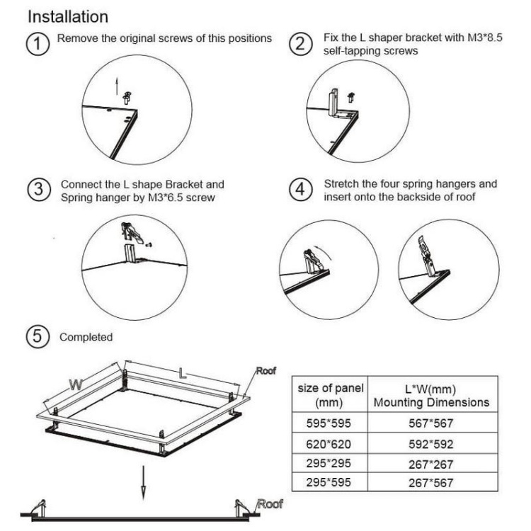 Instrukcja montażu podtynkowego paneli Vierkant z użyciem zestawu montażowego ARS-P0606-6