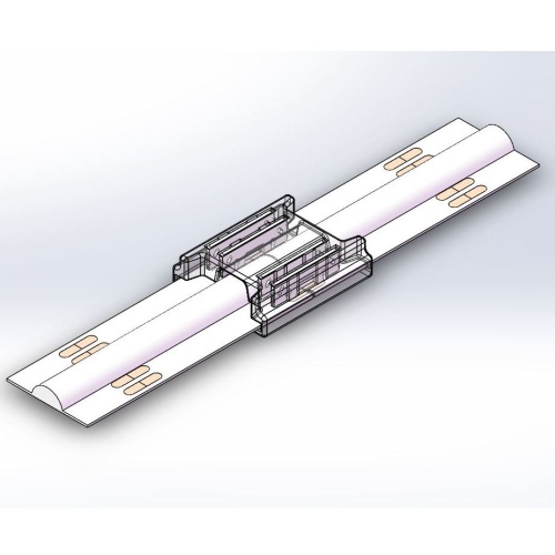 Złączka do taśmy LED RGB COB dwustronna zaciskana  wizualizacja z taśmami