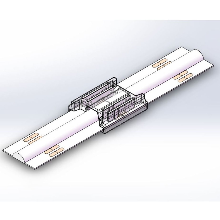 Złączka do taśmy LED RGB COB dwustronna zaciskana  wizualizacja z taśmami