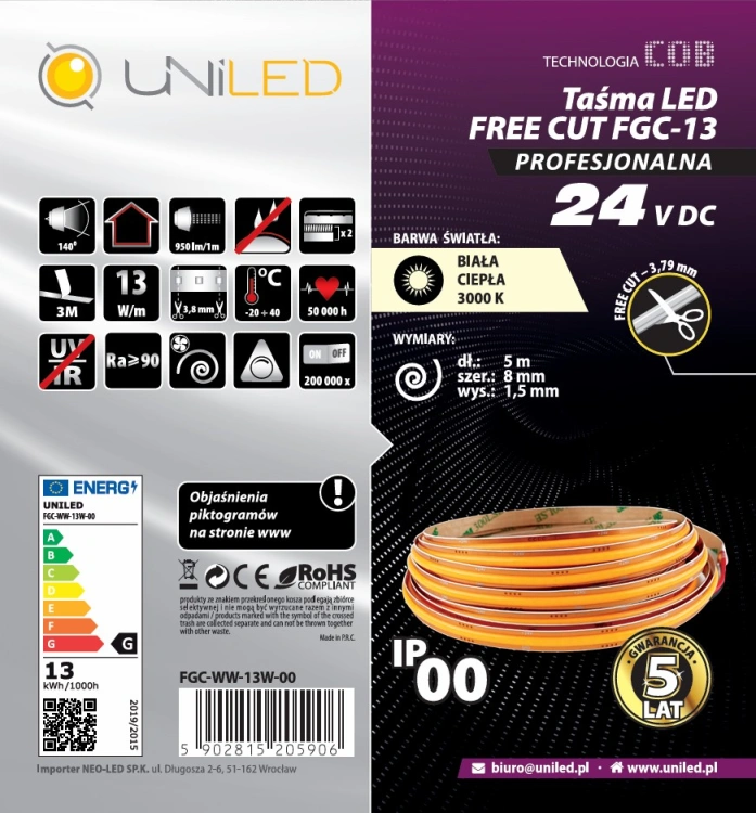 Taśma LED FreeCut UNILED