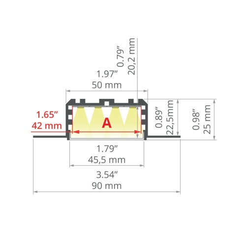 Profil LED KOZEL-50 nieanodowany, odcinki 1m, 2m, 3m wymiar.jpg