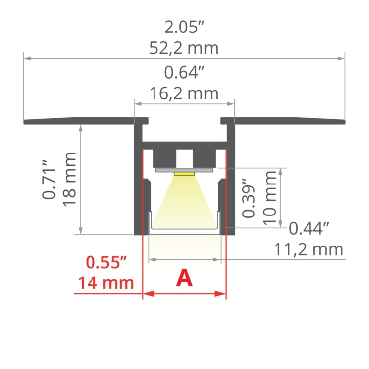 Profil LED PDS-UST aluminium nieanodowane; odcinki 1m, 2m, 3m wymiar.jpg