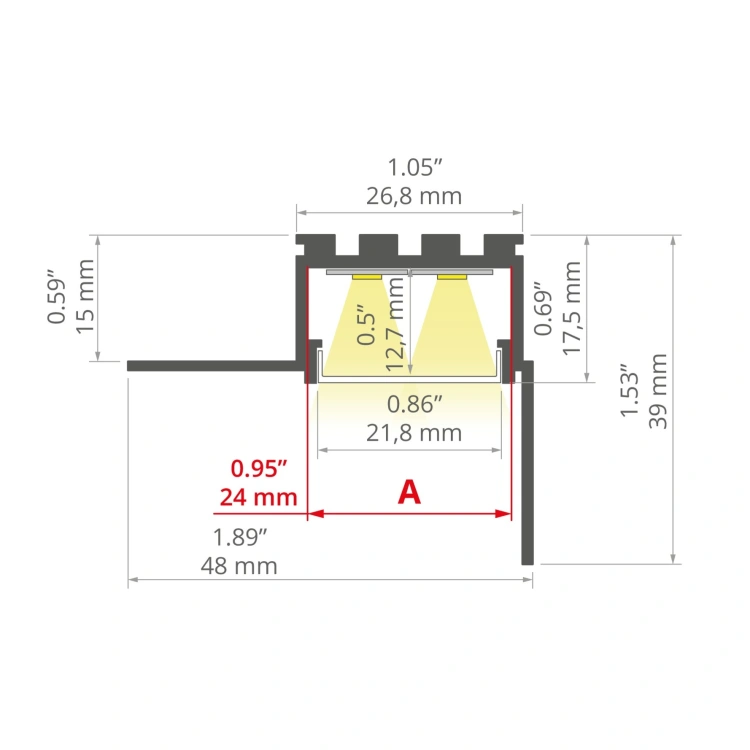 Profil LED KOZUS CR srebrny nieanodowany, odcinki 1m, 2m, 3m wymiar.jpg