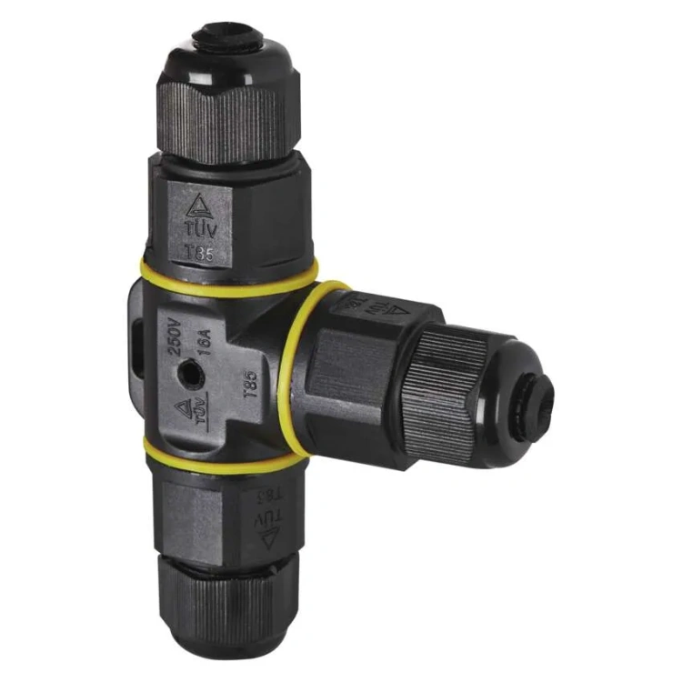 Złącze hermetyczne T do przewodów 3x2,5mm2 250V 16A IP68