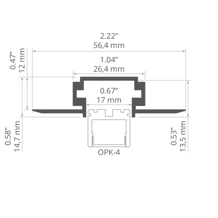 Profil montażowy TPK-4 nieanodowany (system PK-4), odcinki 1m, 2m, 3m wymiar.jpg