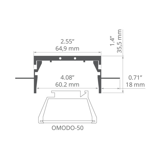 System profili MOD-TEK-50 odcinki 1m, 2m, 3m wymiar.jpg