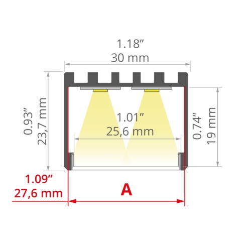 Profil 3035-O srebrny anodowany, odcinki 1m, 2m, 3m wymiar.jpg