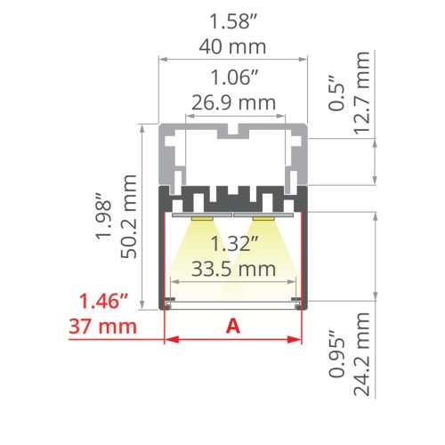 Profil LED 4050 srebrny anodowany, odcinki 1m, 2m, 3m wymiar.jpg