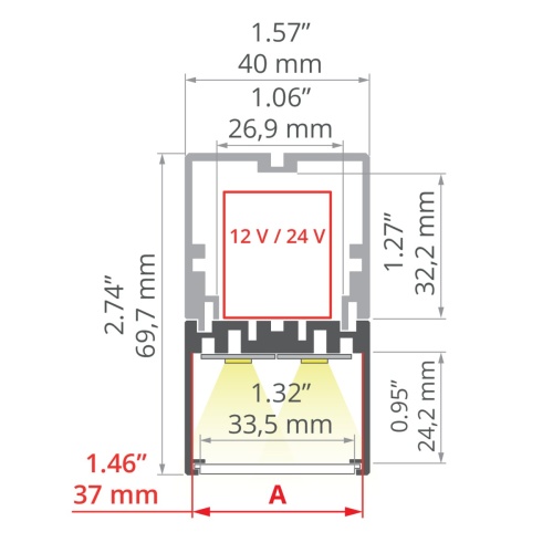 Profil 4050-W srebrny anodowany, odcinki 1m, 2m, 3m wymiar.jpg