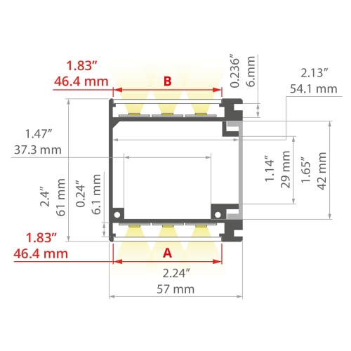 Profil IDOL do budowy opraw LED, odcinki 1m, 2m, 3m wymiar.jpg