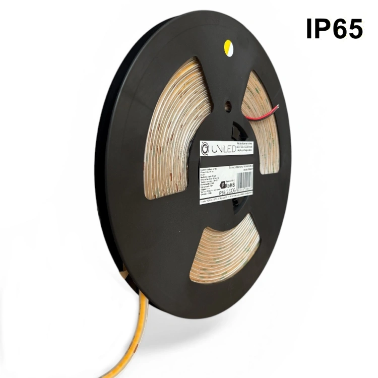 Taśma LED COB 24V 5W/m UNILED IP65 biała zimna 10m