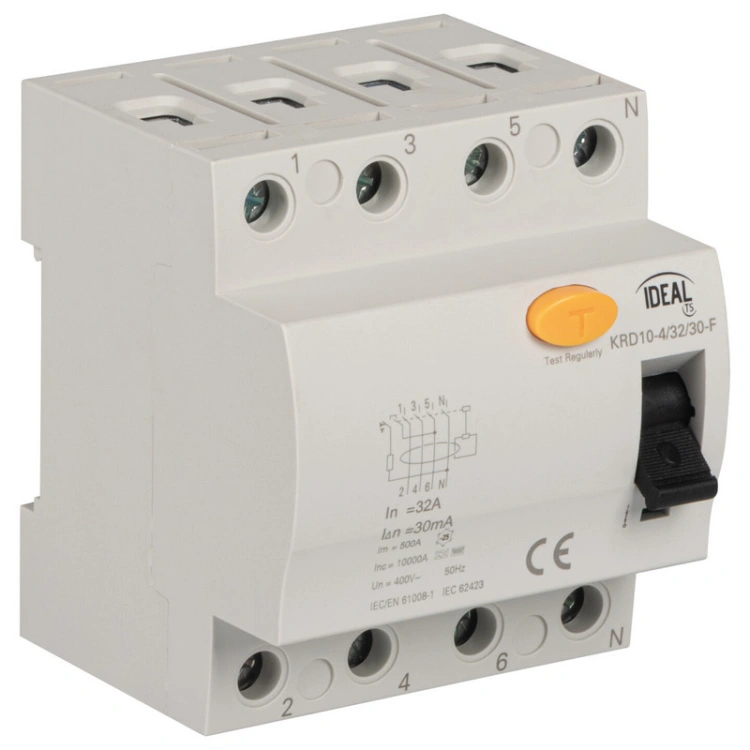 Wyłącznik różnicowo-prądowy, 4P KRD10-4/32/30-F