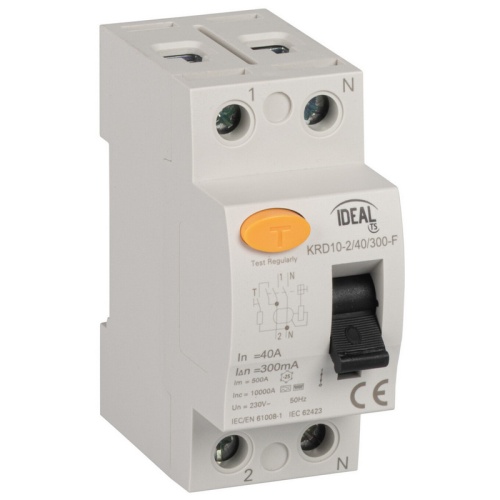 Wyłącznik różnicowo-prądowy, 2P KRD10-2/40/300-F