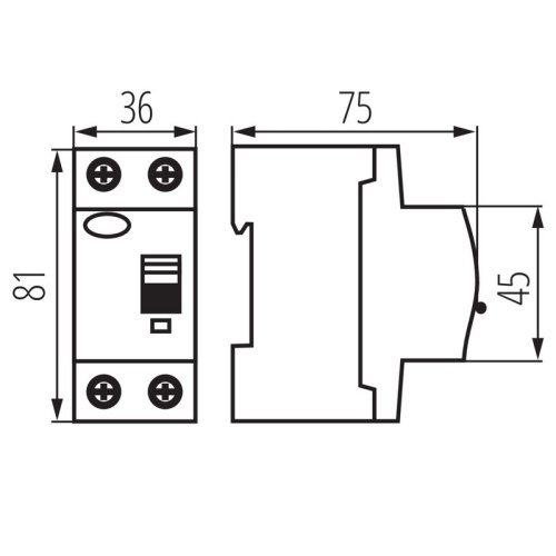 Aparat modułowy 2P 40A do rozdzielnicy KRD10-F
