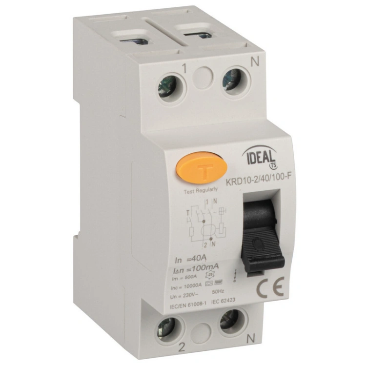 Wyłącznik różnicowo-prądowy, 2P KRD10-2/40/100-F