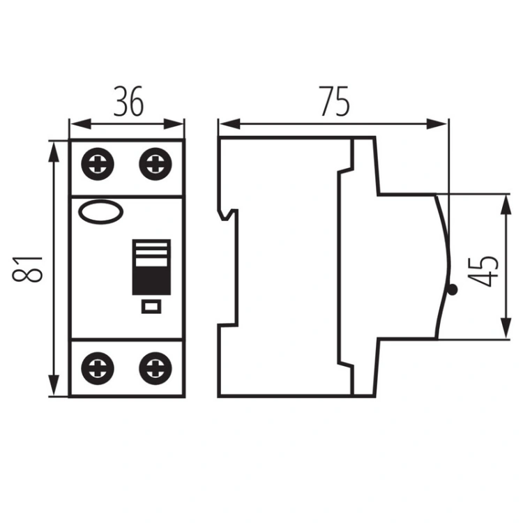 Aparat modułowy 2P 25A do rozdzielnicy KRD10-F