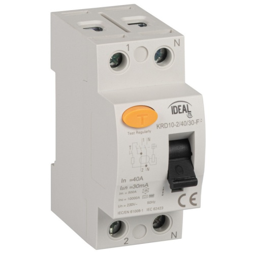 Wyłącznik różnicowo-prądowy, 2P KRD10-2/40/30-F