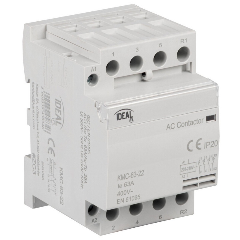 Stycznik modułowy, sterowanie 230V AC KMC-63-22