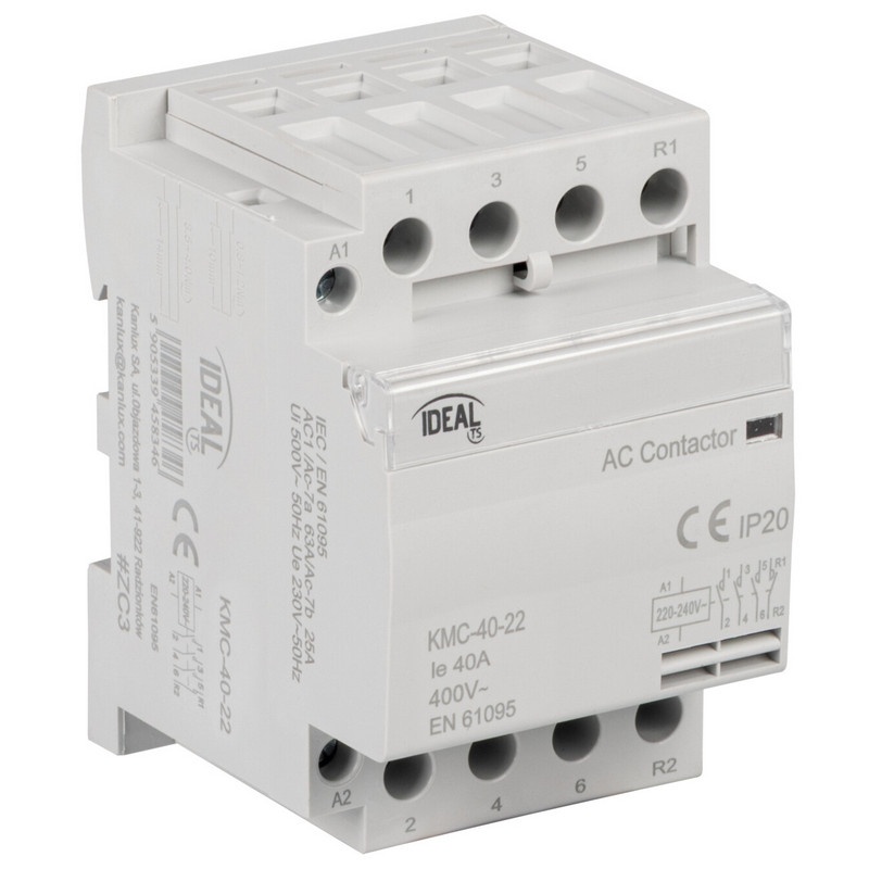 Stycznik modułowy, sterowanie 230V AC KMC-40-22
