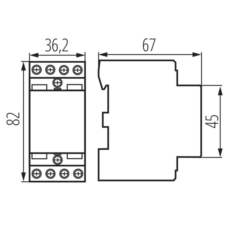 Stycznik modułowy KMC-25-04 25A 230V Ideal TS