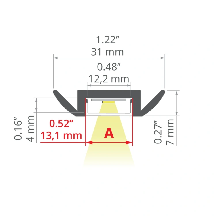 Profil LED STOS-ALU klosz mleczny, długości 1m, 2m, 3m wymiar.jpg