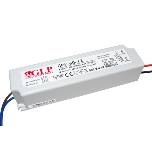 Zasilacz LED do instalacji zewnętrznych 12V 60W