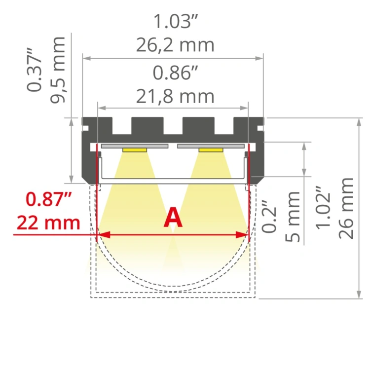 Profil LED Giza anodowany klosz mleczny, odcinki 1m, 2m 3m wymiar.jpg