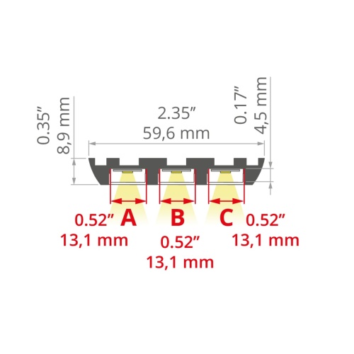 Profil LED Triada klosz mleczny, odcinki 1m, 2m, 3m wymiar.jpg