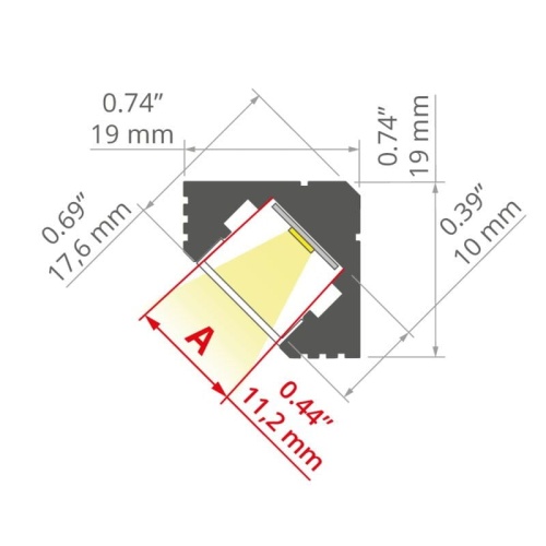 Profil LED 45 ALU anodowany klosz transparentny; odcinki 1m, 2m, 3m wymiar.jpg