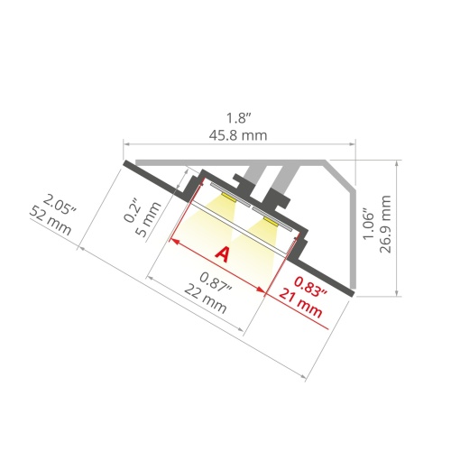 Profil LED LOC-30 anodowany, klosz mleczny odcinki 1m, 2m, 3m wymiar.jpg