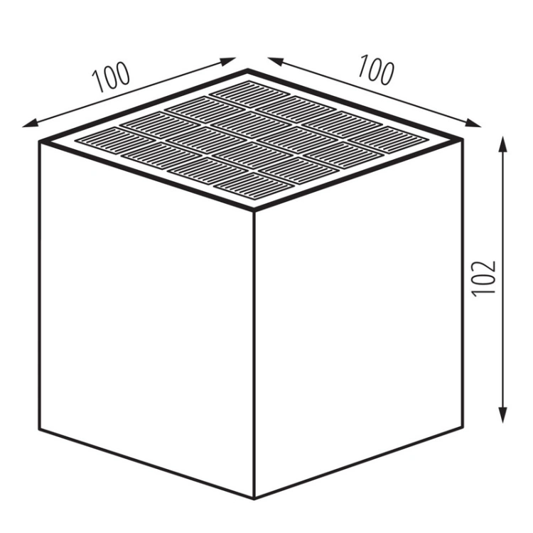 Szara oprawa solarna LED 100x100x102 mm