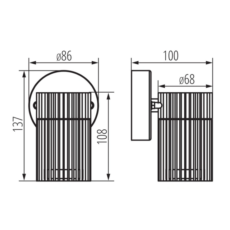 Oprawa ogrodowa Kanlux RADILO aluminium i PC