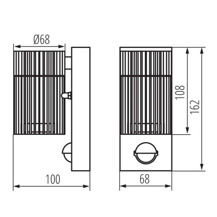 Kinkiet elewacyjny Kanlux RADILO EL 1X SE B czarny PIR