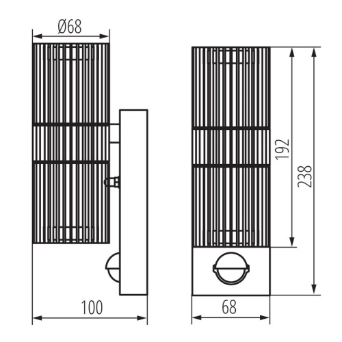 Oprawa elewacyjna góra dół z czujnikiem PIR GU10