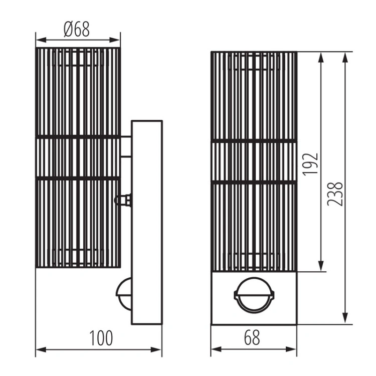 Oprawa elewacyjna góra dół z czujnikiem PIR GU10