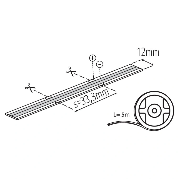 Podwójna linia diod COB CW w taśmie 12mm Kanlux
