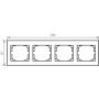 Ramka poczwórna pozioma LOGI 02-1490-002 bi biała Kanlux 25120