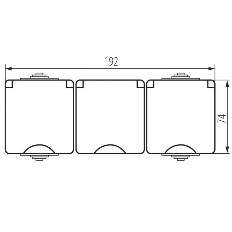 Gniazdo potrójne Kanlux TEKNO IP65GR GN3x2P+Z