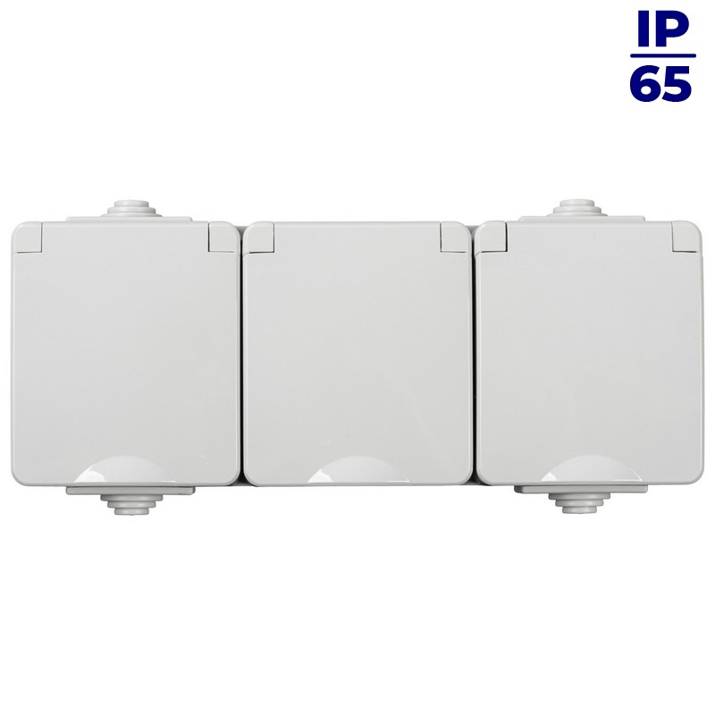 Gniazdo zasilające francuskie z ochroną styków TEKNO IP65GR GN3x2P+Z