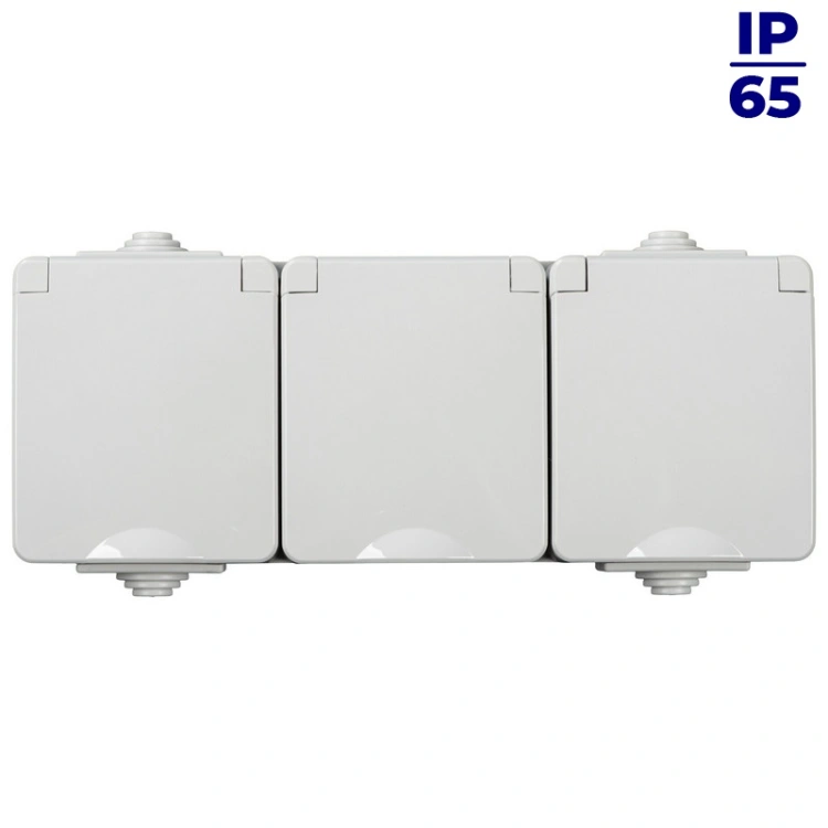 Gniazdo zasilające francuskie z ochroną styków TEKNO IP65GR GN3x2P+Z