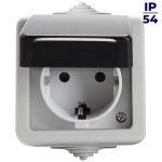 Gniazdo zasilające Schuko z ochroną styków TEKNO 05-1240-143 sz