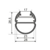 Profil led OVAL20 anodowany, klosz mleczny odcinki 1m, 2m wymiar.jpg