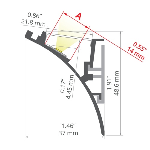 Profil LED WERKIN anodowany, klosz transparentny; odcinki 1m, 2m, 3m wymiar.jpg