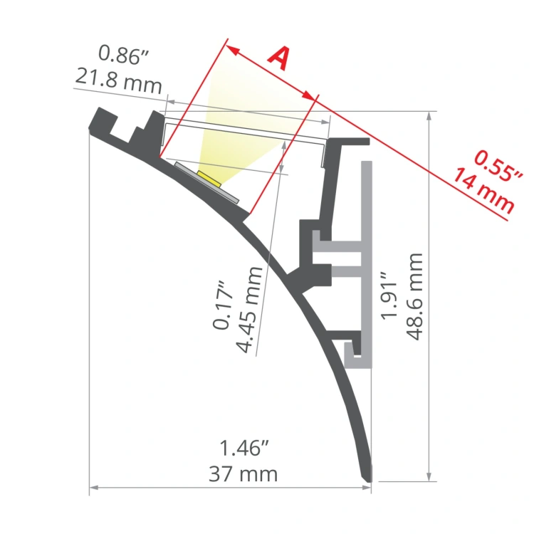 Profil LED WERKIN anodowany, klosz transparentny; odcinki 1m, 2m, 3m wymiar.jpg