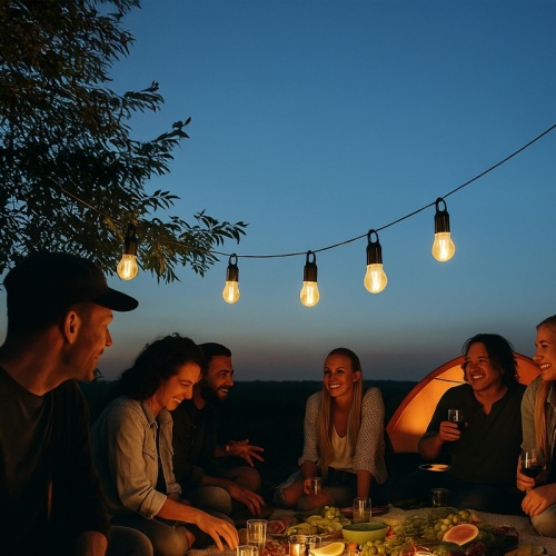 Lampka led akumulatorowa do ogrodu czarna