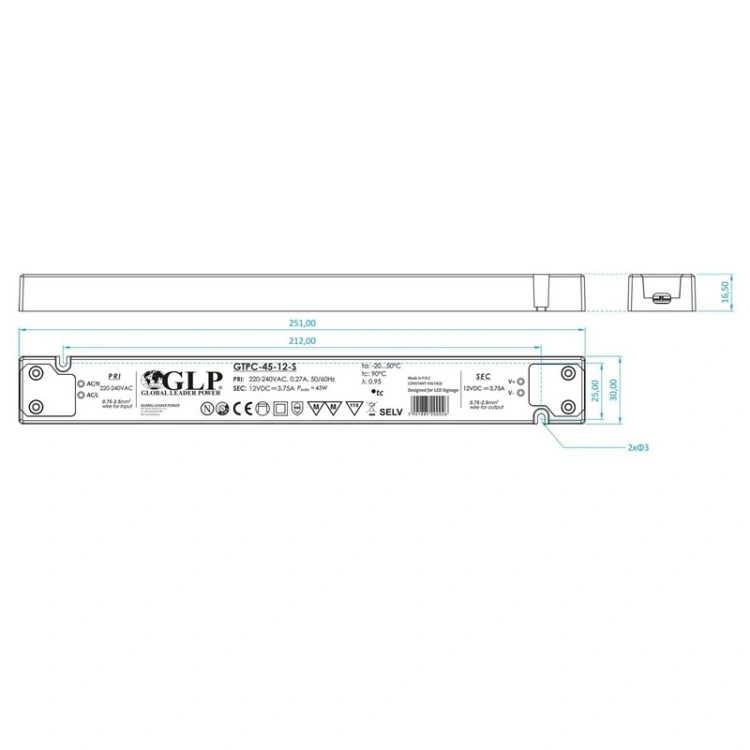 Zasilacz napięciowy GTPC-45-24-S 45W 24V